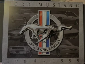 Letrero de metal estañado Ford Mustang 35 aniversario musculoso auto garaje tienda - Imagen 1 de 1