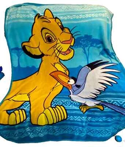 9S !WOW! Vintage Disney LION KING Simba Zazu Large Plush Throw Blanket - Picture 1 of 8