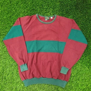 Vintage 90s J-Crew Sweatshirt Womens Large 21x24 Red Green - Picture 1 of 14