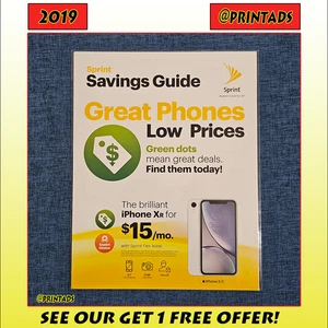 2019 Sprint + Apple Iphone + Samsung 6 Page Print Ad Phone Magazine - Book #7 - Imagen 1 de 2