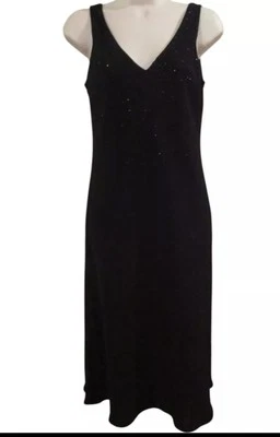 Vestido negro Jones New York talla 14 sin cordones escote estrás Y2K para mujer Foto 1 de 4