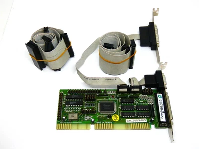 Winbond W83757F Multi I/O Controller w/ Cabels (Floppy, IDE, Printer) - ISA CARD - Image 1 of 3