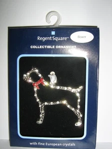 36 Boxer mit Kristallen Weihnachtsschmuck 6X4 - Bild 1 von 1