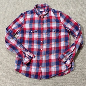 Levis Flanellhemd Damen Medium 12 14 UK kariert Perlen Druckknopf Western Druckknopf - Bild 1 von 9