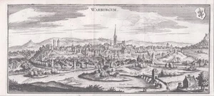Warburg vista general Renania del Norte-Westfalia grabado en cobre Merian 1650 - Imagen 1 de 1