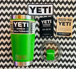 NWT Canopy Green YETI 20 oz RAMBLER Authentic Retired Color MATCHING Mag Lid - Picture 1 of 7