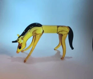 Glas Pferd Figur mundgeblasene schwarze Mähne - Bild 1 von 10