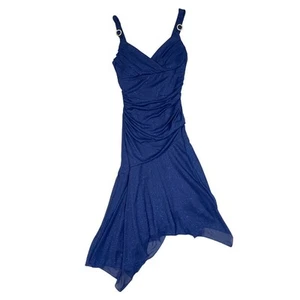 Vintage Trixxi Womens Size S Blue Glitter Dress Y2K - Foto 1 di 8
