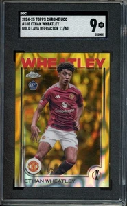 2024-25 Topps Chrome UEFA ETHAN WHEATLEY #180 RC Rookie Gold Lava /50 SGC 9 - Picture 1 of 2