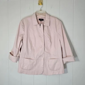 Talbots NWOT Light Pink Jacket 3/4 Sleeve Lined Cotton Size 18W Petite - Picture 1 of 10