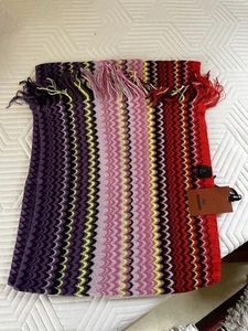 Missoni Orange Label Multicolor Wool Blend Scarf Wrap Made in Italy NEW - Picture 1 of 4