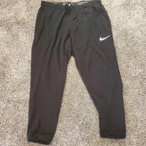 Nike Dri-Fit Sweatpants Black Fleece Jogger Drawstring Tapered Mens 2XL/XXL - Picture 1 of 10