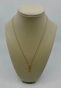 Add Paz 14K Solid Gold Initial Pendant Necklace "Letter J" (1.41 Grams) - Picture 1 of 4