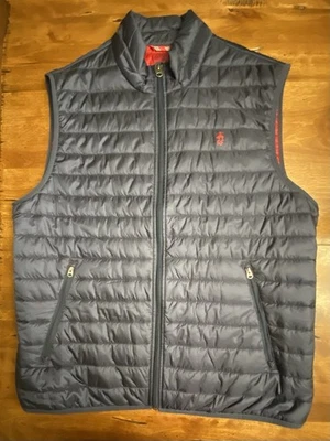 BROOKS BROTHERS Quilted Down Vest Size XL Mens Navy Blue Puffer Red Fleece - Image 1 of 4