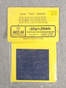 Mike's Models 4mm B.R. (E.R.) Station Notices #728 ~ TS - Picture 1 of 3