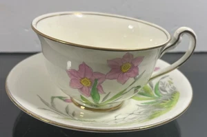 Taza de té y platillo vintage Adderley rosa narciso Inglaterra - Imagen 1 de 7