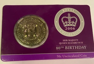 Australia 2006 50c Queen Elizabeth II 80th Birthday BU ~Royal Australian Mint - Picture 1 of 4
