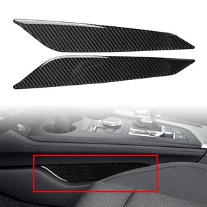 2Pcs Carbon Fiber Car Gear Shift Side Panel Cover Trim Fit Audi A4 B9 2017-2020 - Imagen 1 de 7