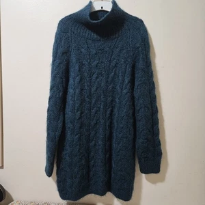Suéter Tejido con Cable Mohair Vintage Express Y2K Tejido a Mano Difuso Años 90 Talla Grande L - Imagen 1 de 7