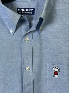 Vintage Snoopy & Friends Hemd Knopfleiste Langarm bestickt Tasche 17,5 - Bild 1 von 8