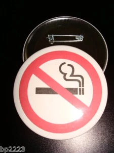 NO SMOKING Large 3-inch Pinback Button, Badge, 3" NEW - Picture 1 of 1