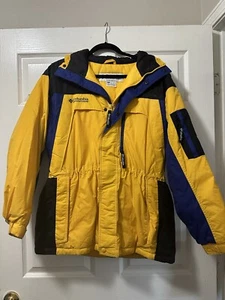 Vintage Columbia Yellow Youth Ski Jacket Size 18/20 Snow Coat Heavy Winter - Picture 1 of 16