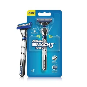 Gillette Mach3 Turbo Maszynka do golenia męska Flexball Technology wygodne golenie Codzienne użytkowanie - Zdjęcie 1 z 6