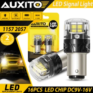 2x 1157 2057 16SMD LED 6500K Reverse Backup Brake Tail Stop Parking Light Bulbs - Foto 1 di 15
