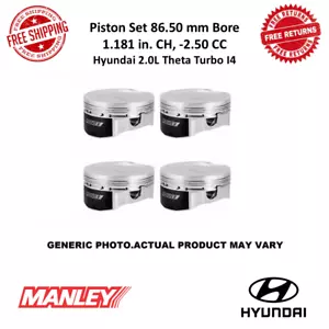 Manley Piston Set 86 mm Stroke Dish Type 86.50 mm Bore For Hyundai 2.0L Theta l4 - Picture 1 of 9