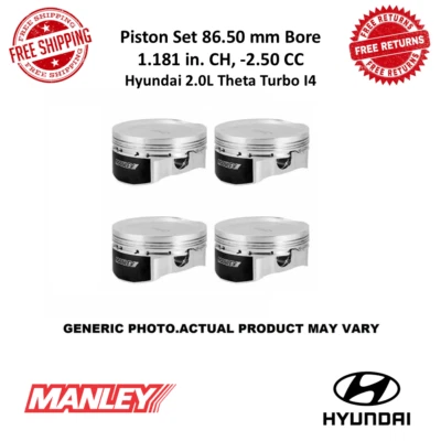 Juego de pistones Manley 86 mm carrera tipo plato 86,50 mm diámetro para Hyundai 2,0 L Theta l4 Foto 1 de 4