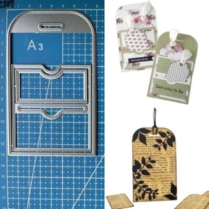 Metal Cutting Dies Pocket Tag DIY Scrapbooking Mould Embossing Paper Card Crafts - Picture 1 of 5