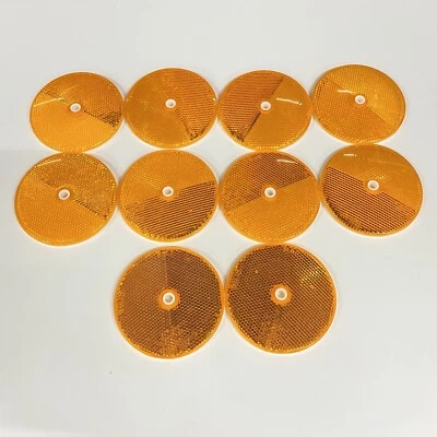 AKT #18 Safety Orange Reflector 3-3/8" Dia. Delineator, Center Mount Pack of 10