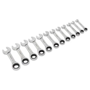 Sealey Stubby Ratchet Combination Spanner Set 12pc Metric S0633 - Picture 1 of 3
