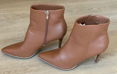 MARC FISHER Marrón Oscuro Natural Acolchado Dalla Punta Stiletto Cremallera 10M Foto 1 de 4