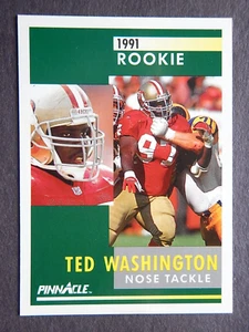 Tarjeta de fútbol americano Ted Washington (RC) #319 Pinnacle 1991 (San Francisco 49ers) E - Imagen 1 de 2