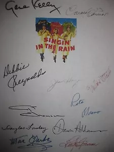 Guión Película Firmado Cantando bajo la Lluvia X11 Gene Kelly Debbie Reynolds O'Connor RP - Imagen 1 de 3