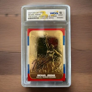 1998 Michael Jordan Fleer '86 Rookie 23KT Gold Card Signature Series GEM-MINT 10 - Picture 1 of 2