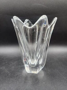 Orrefors Crystal Belle 6 Point Vase 5 3/4” Tall Signed - Picture 1 of 10