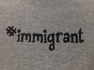 #immigrant T-Shirt by House of Choclet Hand Printed Gray Men's Size L NWOT! - Picture 1 of 7