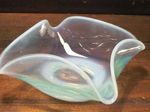 Vintage Sapphire Blue Fostoria curved bowl  - Picture 1 of 4
