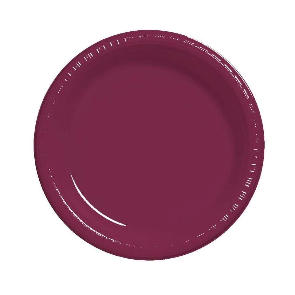 Burgundy 7" Plastic Desert Plates 20 Per Pack Creative Converting - Image 1 of 1