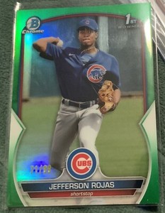 2023 Bowman Chrome Jefferson Rojas #BCP70 1st Bowman Green Refractor #71/99 Cubs