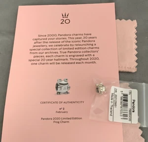 Pandora 20th Anniversary Silver Frog Limited Edition Charm 798953C00 New w/doc - Picture 1 of 6
