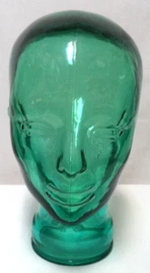 Vidrios San Miguel Spain green recycled glass Head Figurine Sculpture Art label - Picture 1 of 16