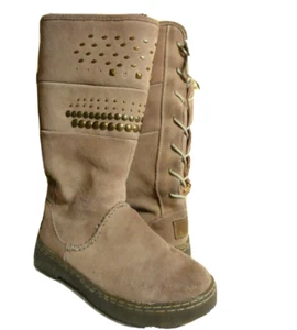 BEARPAW Winter Suede Snow Boots 7 Hickory LaceUp back Insulated SILVERTHORNE - Picture 1 of 7