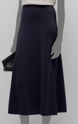 Falda MIDI Emporio Armani Para Mujer Azul Lana Virgen-Cachemira Tejida Talla 38 Foto 1 de 3