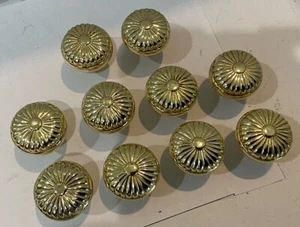 Lot of 10 Gold Colored Cabinet Door Drawer Pulls Handles Single Screw RD3 - Picture 1 of 7