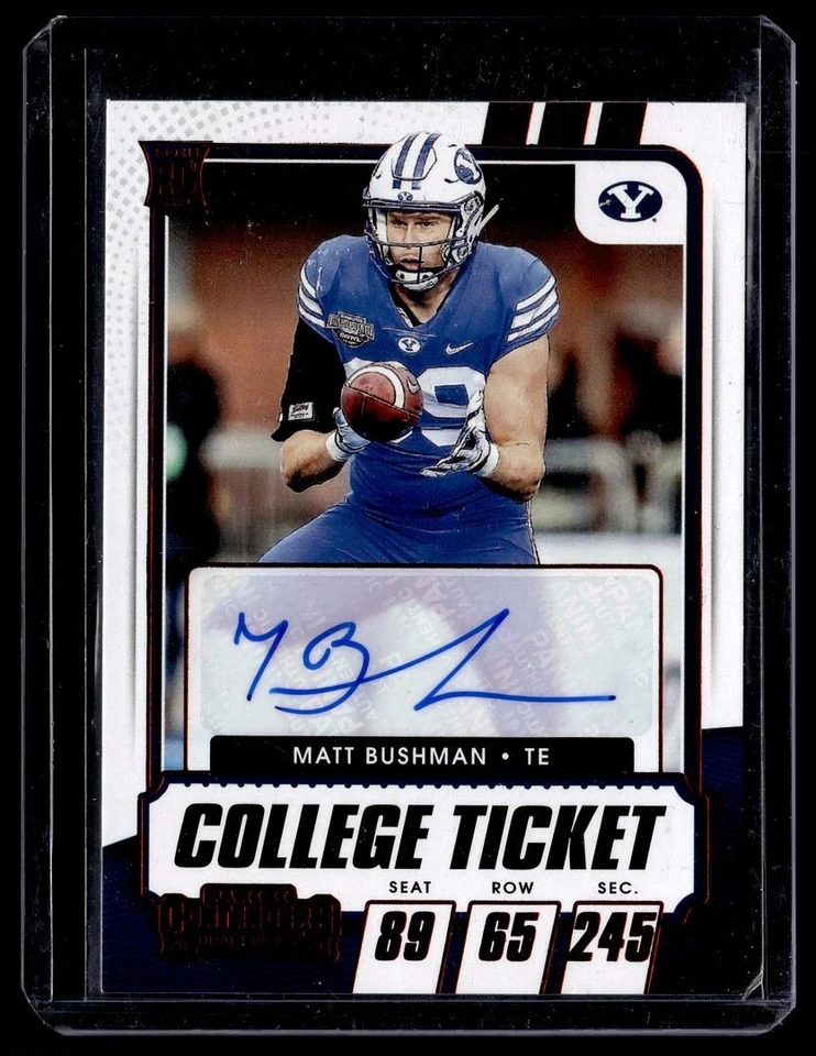 2021 CONTENDERS DRAFT RED FOIL COLLEGE TICKET AUTO MATT BUSHMAN BYU - Image 1 of 1