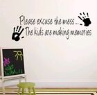Excuse The Mess Wall Decal Quote Bedroom Gameroom  Home Decor