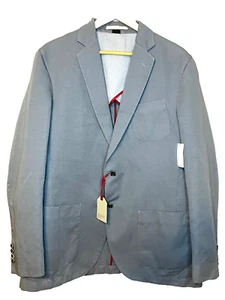 Riviera Red Linen Blend Unstructured Blazer Jacket Gray Mens 42T NWT - Picture 1 of 10